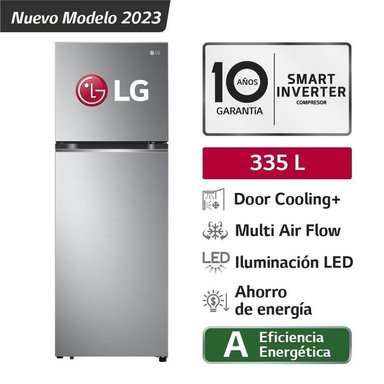 REFRIGERADORA LG TOP FREEZER GT33BPP 335L CON DOOR COOLING Y EFICIENCIA ENERGÉTICA