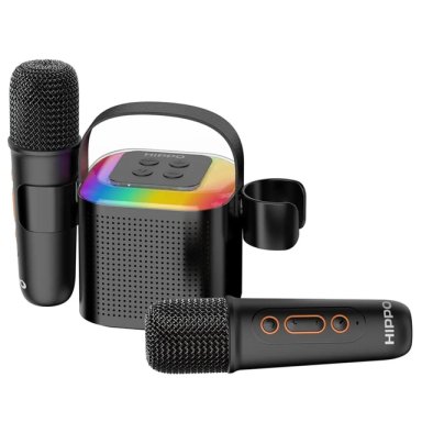 PARLANTE BLUETOOTH KARAOKE HIPPO 5W CON 2 MICRÓFONOS Y USB TIPO-C - 1