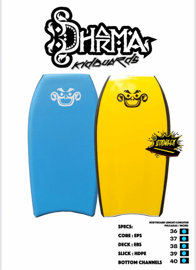 BODYBOARD DHARMA 37 PULGADAS AZUL Y AMARILLO
