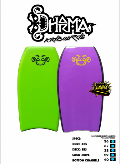 BODYBOARD DHARMA 39 PULGADAS VERDE Y MORADO