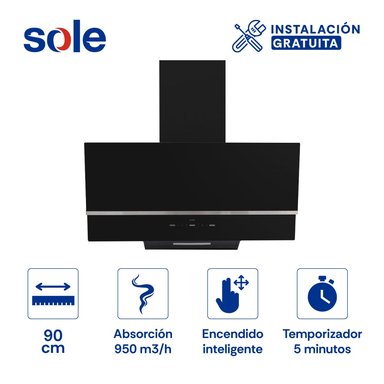CAMPANA EXTRACTORA SOLE 90 CM VERTICAL NIMBUS