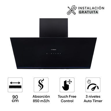 CAMPANA EXTRACTORA S-COLLECTION 90 CM SMART CONNECTED PUREBLACK - 1