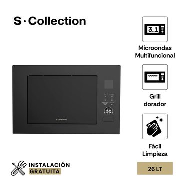 HORNO MICROONDAS S-COLLECTION EMPOTRABLE 20 L GRILL BLACK  3 EN 1