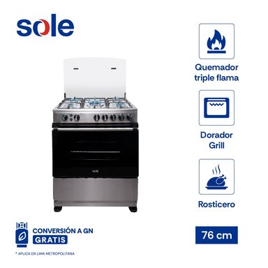 COCINA DE PIE GLP/GN SOLE 5 QUEMADORES 76 CM DUBAI