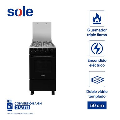 COCINA DE PIE GLP/GN SOLE 4 QUEMADORES 50 CM CALI