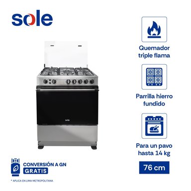 COCINA DE PIE GLP/GN SOLE 5 QUEMADORES 76 CM CLASSIC DUBAI