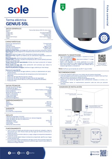 TERMA ELÉCTRICA 55 L SOLE GENIUS WIFI - 8