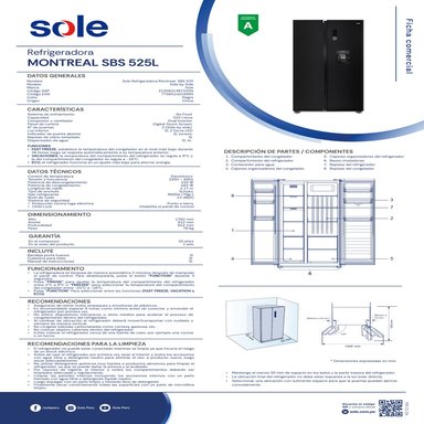 COMBO REFRIGERADORA MONTREAL SBS 525 L +  PURIFICADOR PRIME 5 AÑOS - 5
