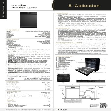 LAVAVAJILLAS SCOLLECTION STILUX BLACK 15 SETS INOX NEGRO - 6