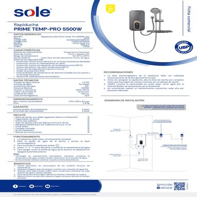 RAPIDUCHA SOLE PRIME TEMP-PRO 5500W CON ACCESORIOS - 4
