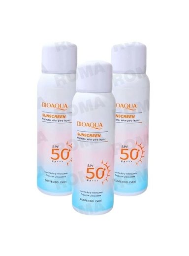 PACK 3 BLOQUEADOR SOLAR ACLARANTE SPRAY 150ML BIOAQUA - 1
