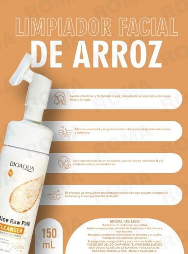 PACK 3 LIMPIADOR FACIAL DE ARROZ BIOAQUA 450ML - 2