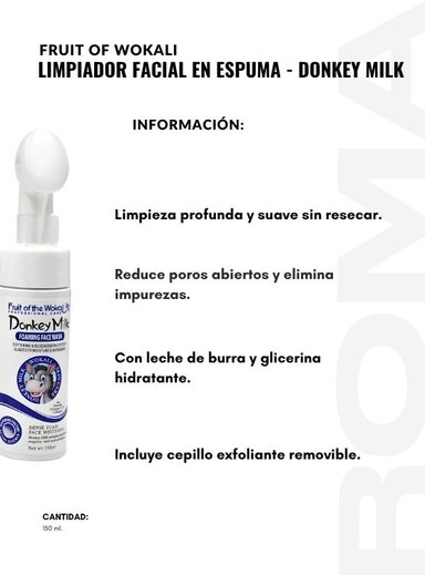 PACK 3 LIMPIADOR FACIAL EN ESPUMA DONKEY MILK 150ML WOKALI - 2