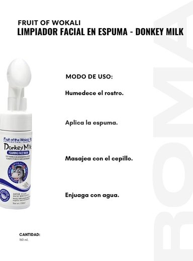 PACK 3 LIMPIADOR FACIAL EN ESPUMA DONKEY MILK 150ML WOKALI - 3