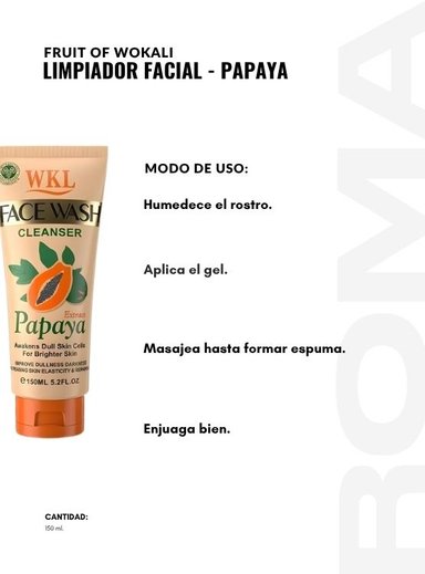 PACK 2 LIMPIADOR FACIAL PAPAYA 150ML WOKALI - 3