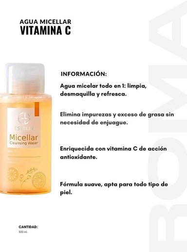 AGUA MICELAR VITAMINA C 300ML ESTELIN - 2