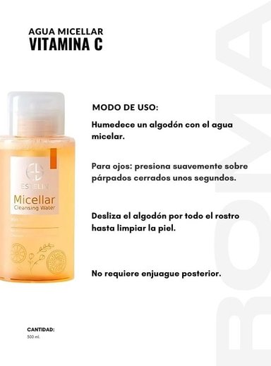 AGUA MICELAR VITAMINA C 300ML ESTELIN - 3
