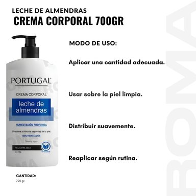 PACK 2 LECHE DE ALMENDRAS CREMA CORPORAL 700G PORTUGAL - 3