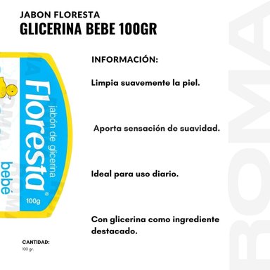 PACK 2 JABÓN CON GLICERINA BEBE 100G FLORESTA - 2