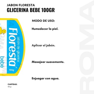 PACK 2 JABÓN CON GLICERINA BEBE 100G FLORESTA - 3