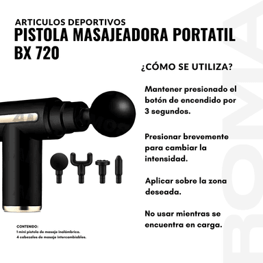 PISTOLA MASAJEADORA PORTATIL CON PANTALLA BX 720 - 3