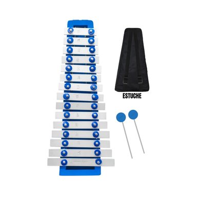 XILÓFONO METALÓFONO DE 2 OCTAVAS DE 15 NOTAS AZUL