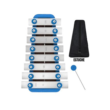 XILÓFONO METALÓFONO DE 1 OCTAVA 8 NOTAS AZUL