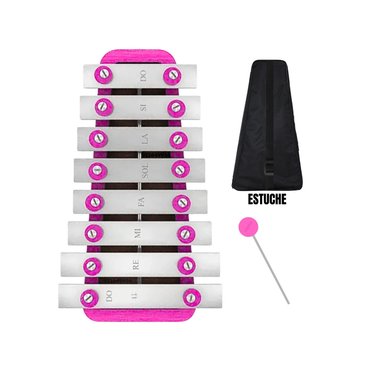 XILÓFONO METALÓFONO DE 1 OCTAVA 8 NOTAS  ROSADO - 2