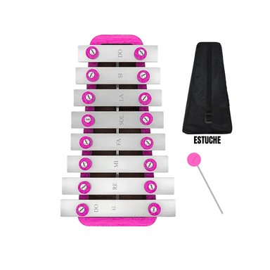 XILÓFONO METALÓFONO DE 1 OCTAVA 8 NOTAS  ROSADO - 3