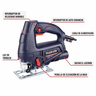 SIERRA CALADORA 710W MAKUTE INDUSTRIAL CON GUÍA LASER CORTE MADERA Y METAL - 3