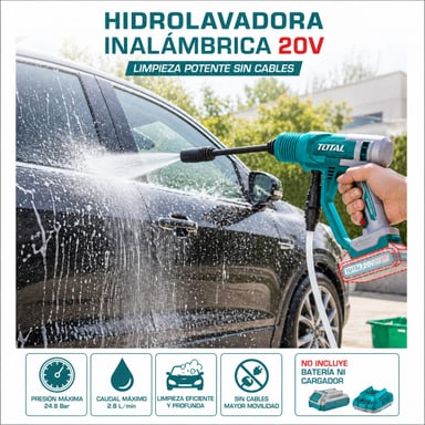 HIDROLAVADORA INALÁMBRICA PORTÁTIL TOTAL 20V SIN BATERÍA NI CARGADOR TPWLI2036 - 5