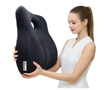 COJÍN LUMBAR 3D VISCOELASTICO CON CARBÓN DE BAMBÚ PARA OFICINA