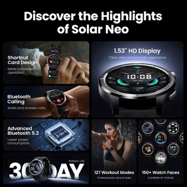 HAYLOU SMARTWATCH  SOLAR NEO (LS21) NEGRO + LENOVO AUDIFONO BT  HT38 NEGRO - 6