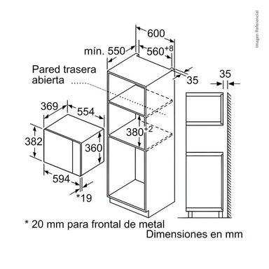 MICROONDAS EMPOTRABLE BOSCH 25 L BEL554MS0V - 9