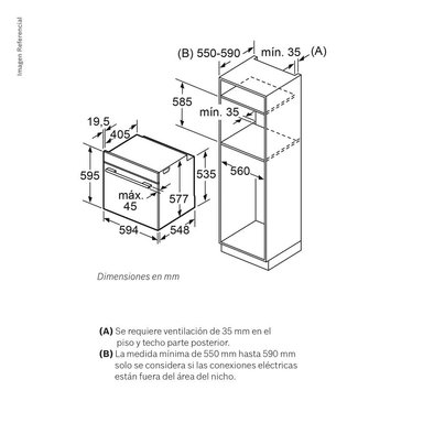 HORNO ELECTRICO EMPOTRABLE BOSCH 66 L HBF011BA2 - 7