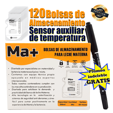BOLSAS DE ALMACENAMIENTO MA+ PARA LECHE MATERNA 120 UNIDADES - 1