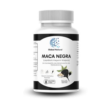 MACA NEGRA EN CAPSULAS 100 UNIDADES DE 500MG - GLOBAL NATURAL