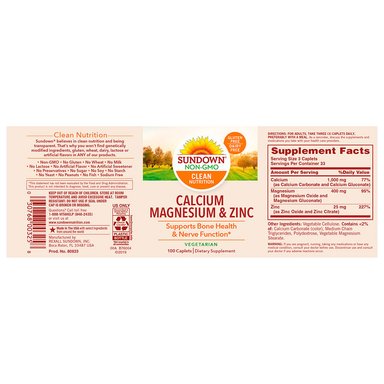 MULTIVITAMÍNICO CALCIO MAGNESIO Y ZINC SWON SUNDOWN NATURALS UNIDAD - 2