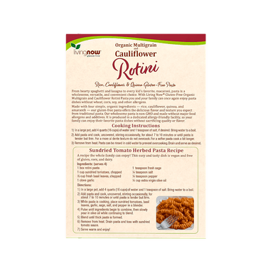 CAULIFLOWER Y MULTIGRAIN ROTINI - PASTA ORGÁNICA SIN GLUTEN - 2