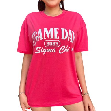 POLO OVERSIZE MANGA CORTA DE ALGODÓN ENGELL ESTAMPADO DAY FUCSIA