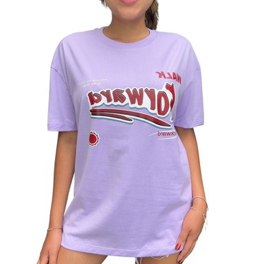 POLO OVERSIZE MANGA CORTA DE ALGODÓN ENGELL ESTAMPADO FORWARD LILA