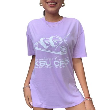 POLO OVERSIZE MANGA CORTA DE ALGODÓN ENGELL ESTAMPADO LOVE HEART LILA