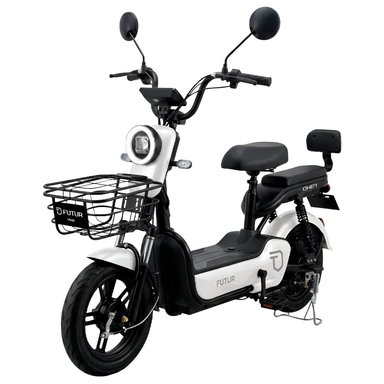 BICIMOTO ELÉCTRICA OXEN DE LITIO, 25KMH, 35KM, 350W BLANCO - 2