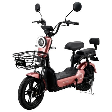BICIMOTO ELÉCTRICA OXEN DE LITIO, 25KMH, 35KM, 350W ROSADO GOLDEN - 2