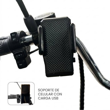MOTO ELÉCTRICA REBEL DE LITIO, 50KMH, 45KM, 2000W  NEGRO - 5