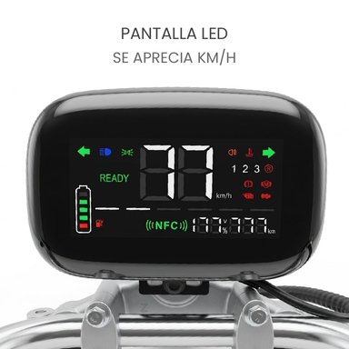 MOTO ELÉCTRICA REBEL DE LITIO, 50KMH, 45KM, 2000W  NEGRO - 7