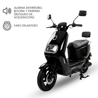 MOTO ELÉCTRICA TERA DE LITIO, 50KMH, 70KM, 800W NEGRO - 8