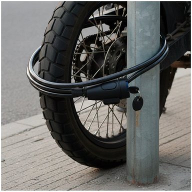 CANDADO DE SEGURIDAD FUTUR PARA MOTO CON NÚCLEO ENGROSADO NIQUELADO - 4