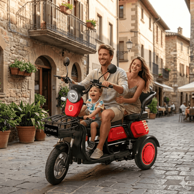TRIMOTO ELECTRICA CONVERTIBLE FUTUR IRIX ROJO JAM MOTOR 600W - 1