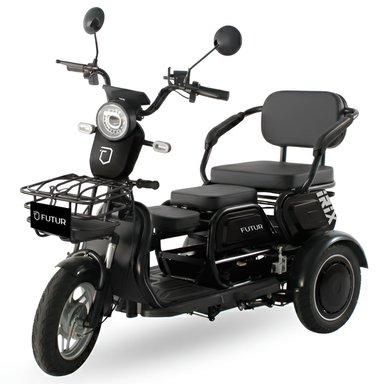 TRIMOTO ELECTRICA CONVERTIBLE FUTUR IRIX NEGRO MOTOR 600W - 2